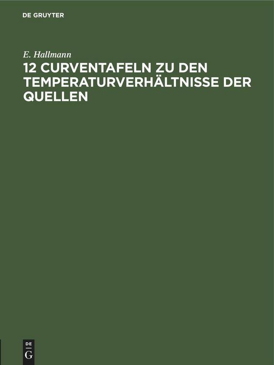 Produktbild: 12 Curventafeln zu den Temperaturverh&auml;ltnisse der Quellen