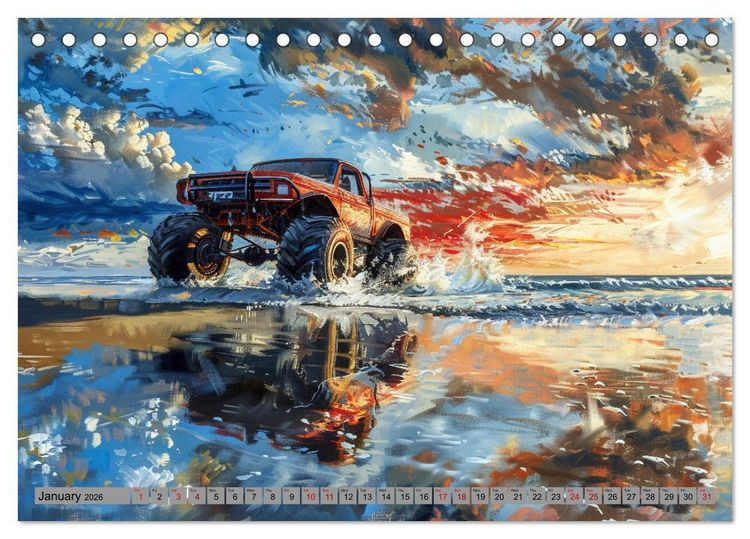 Produktbild: Monstertruck Madness (Desk Calendar 2026 DIN A5 landscape), CALVENDO 12 Month DeskCalendar