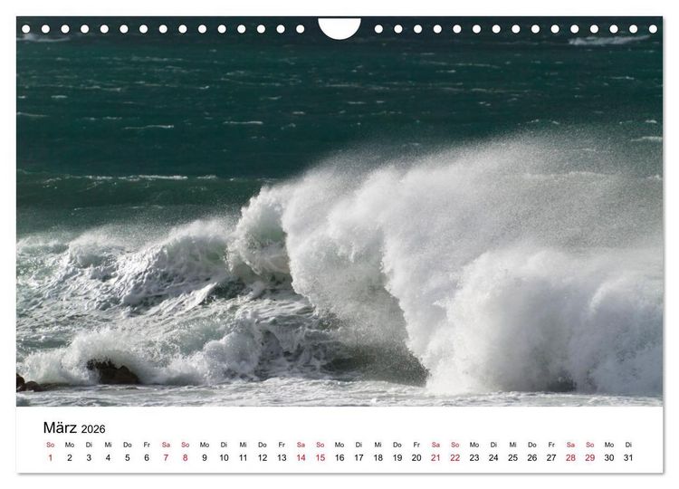 Produktbild: Naturschauspiel Wellen (Wandkalender 2026 DIN A4 quer), CALVENDO Monatskalender