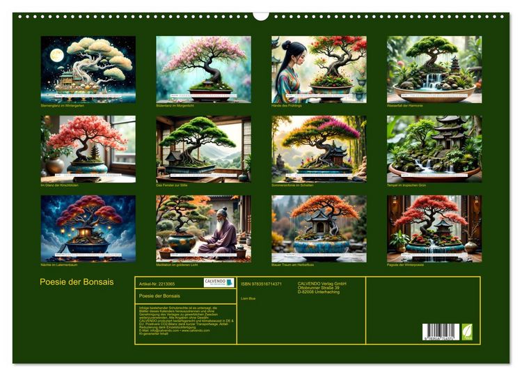 Produktbild: Poesie der Bonsais (Wandkalender 2026 DIN A2 quer), CALVENDO Monatskalender
