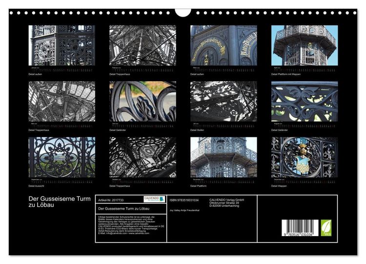 Produktbild: Der Gusseiserne Turm zu L&ouml;bau (Wandkalender 2026 DIN A3 quer), CALVENDO Monatskalender