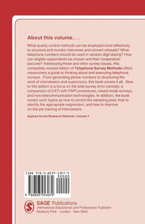 Produktbild: Telephone Survey Methods