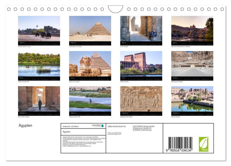 Produktbild: &Auml;gypten (Wandkalender 2026 DIN A4 quer), CALVENDO Monatskalender