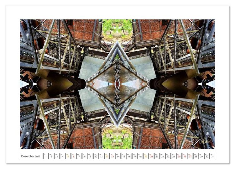Produktbild: Faszination Spiegelung - Industrie und Technik (Tischkalender 2026 DIN A5 quer), CALVENDO Monatskalender