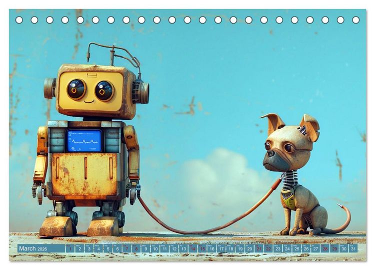 Produktbild: Robots Are Just People Too (Desk Calendar 2026 DIN A5 landscape), CALVENDO 12 Month DeskCalendar