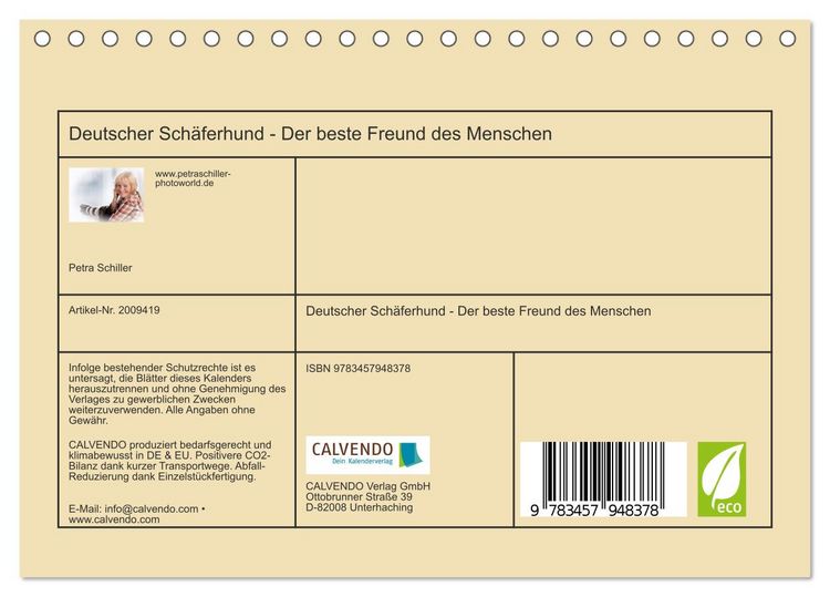 Produktbild: Deutscher Sch&auml;ferhund - Der beste Freund des Menschen (Tischkalender 2026 DIN A5 quer), CALVENDO Monatskalender
