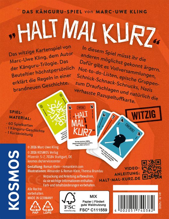 Produktbild: Halt mal kurz, Das K&auml;nguru Kartenspiel