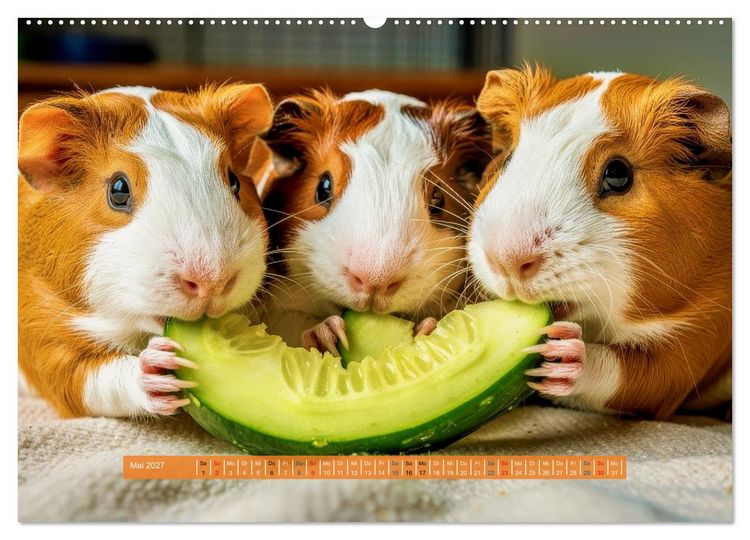Produktbild: Kleine s&uuml;&szlig;e Meerschweinchen (Wandkalender 2027 DIN A2 quer), CALVENDO Monatskalender