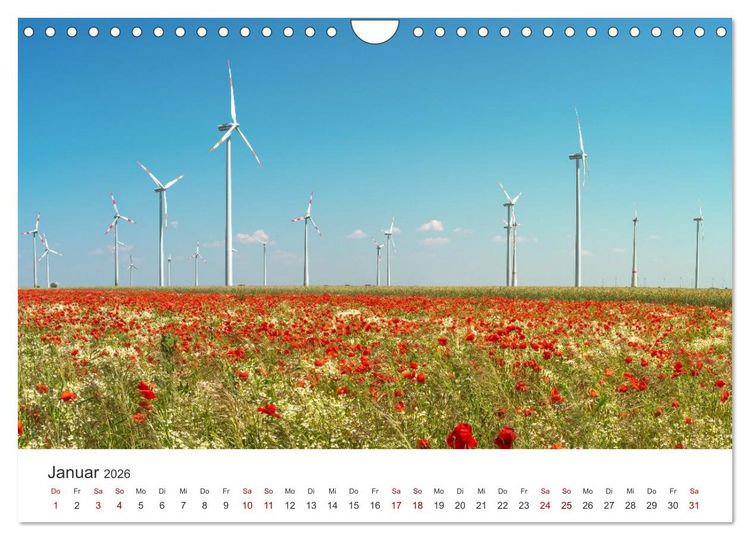 Produktbild: Deutschland, Energie des Windes: wundersch&ouml;ne Landschaften (Wandkalender 2026 DIN A4 quer), CALVENDO Monatskalender