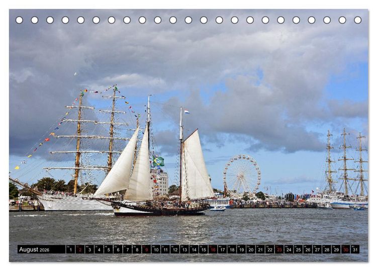 Produktbild: Warnem&uuml;nde und Rostock, Perlen an der Ostsee (Tischkalender 2026 DIN A5 quer), CALVENDO Monatskalender
