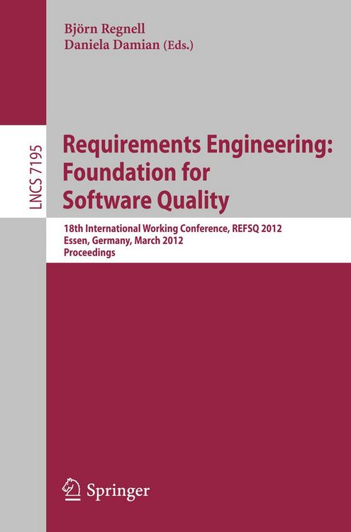Produktbild: Requirements Engineering: Foundation for Software Quality