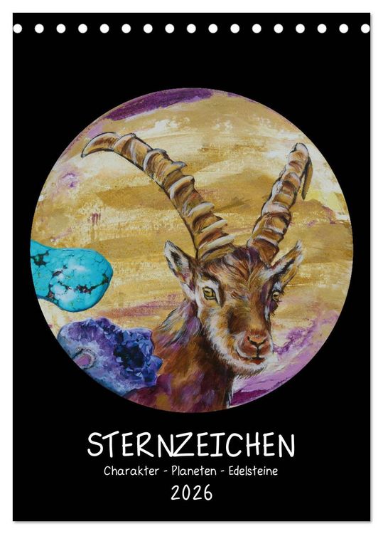 Produktbild: Sternzeichen - Charakter - Planeten - Edelsteine (Tischkalender 2026 DIN A5 hoch), CALVENDO Monatskalender