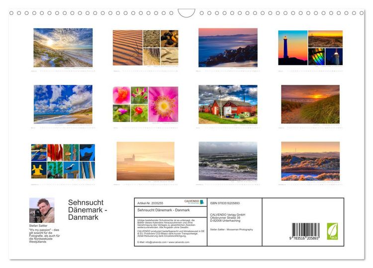 Produktbild: Sehnsucht D&auml;nemark - Danmark (Wandkalender 2026 DIN A3 quer), CALVENDO Monatskalender