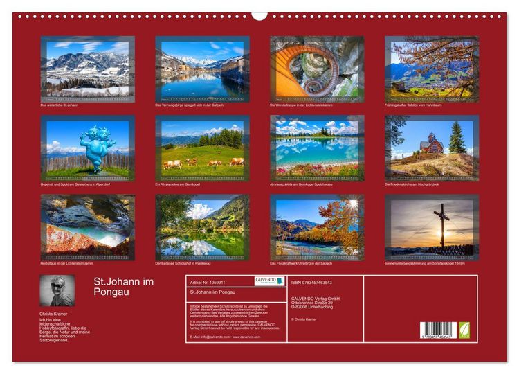 Produktbild: St.Johann im Pongau (Wandkalender 2026 DIN A2 quer), CALVENDO Monatskalender