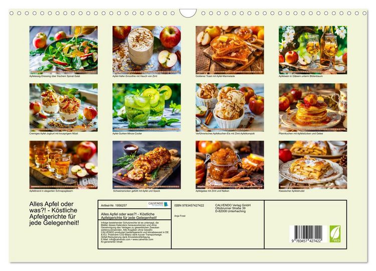 Produktbild: Alles Apfel oder was?! - K&ouml;stliche Apfelgerichte f&uuml;r jede Gelegenheit! (Wandkalender 2026 DIN A3 quer), CALVENDO Monatskalender