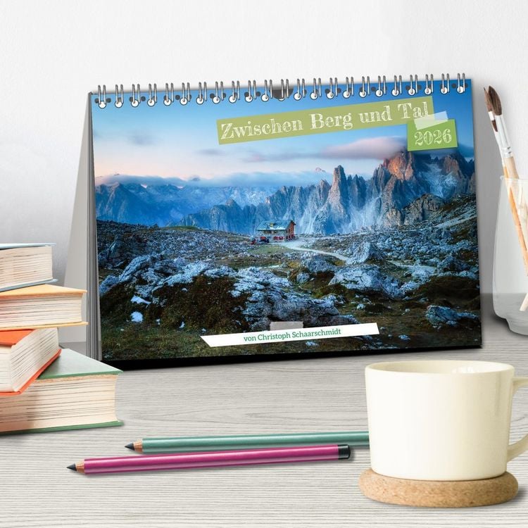 Produktbild: Zwischen Berg und Tal (Tischkalender 2026 DIN A5 quer), CALVENDO Monatskalender