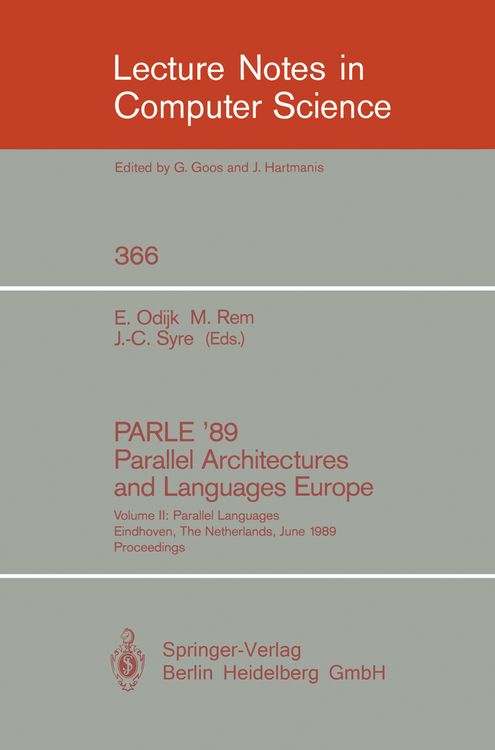 Produktbild: PARLE '89 - Parallel Architectures and Languages Europe