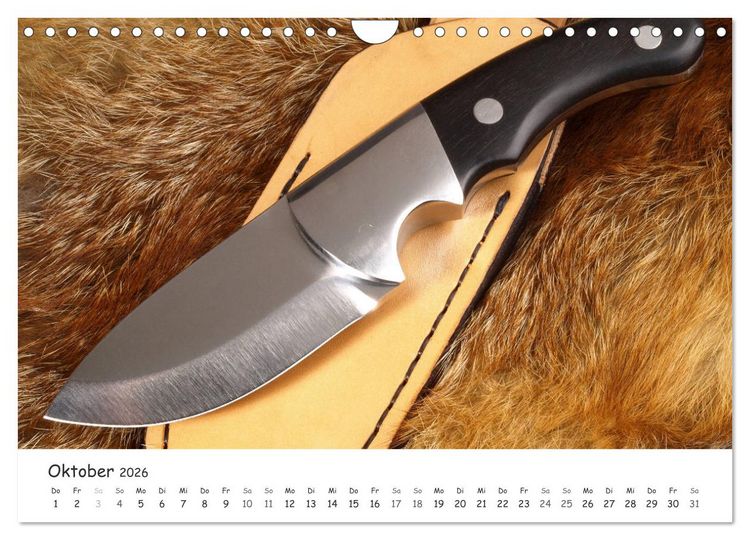 Produktbild: Handgefertigte Jagdmesser (Wandkalender 2026 DIN A4 quer), CALVENDO Monatskalender