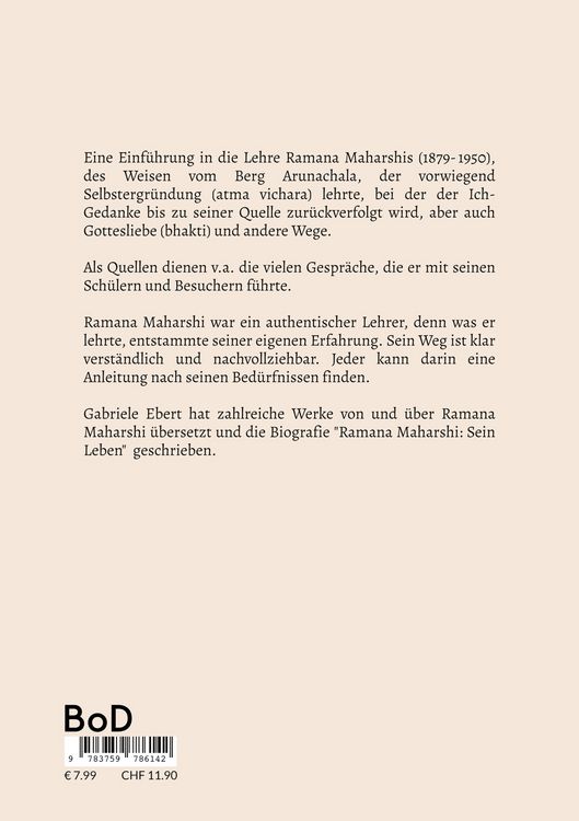 Produktbild: Einf&uuml;hrung in die Lehre Ramana Maharshis in seinen eigenen Worten