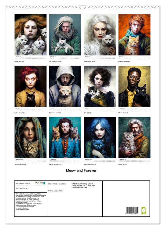 Produktbild: Meow and Forever (Wall Calendar 2026 DIN A2 portrait), CALVENDO 12 Month Wall Calendar
