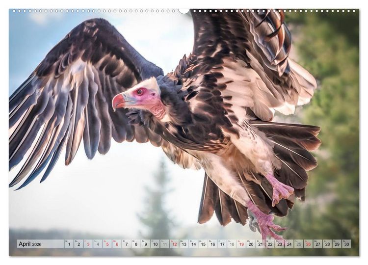 Produktbild: Faszinierende Greifv&ouml;gel hautnah (hochwertiger Premium Wandkalender 2026 DIN A2 quer), Kunstdruck in Hochglanz