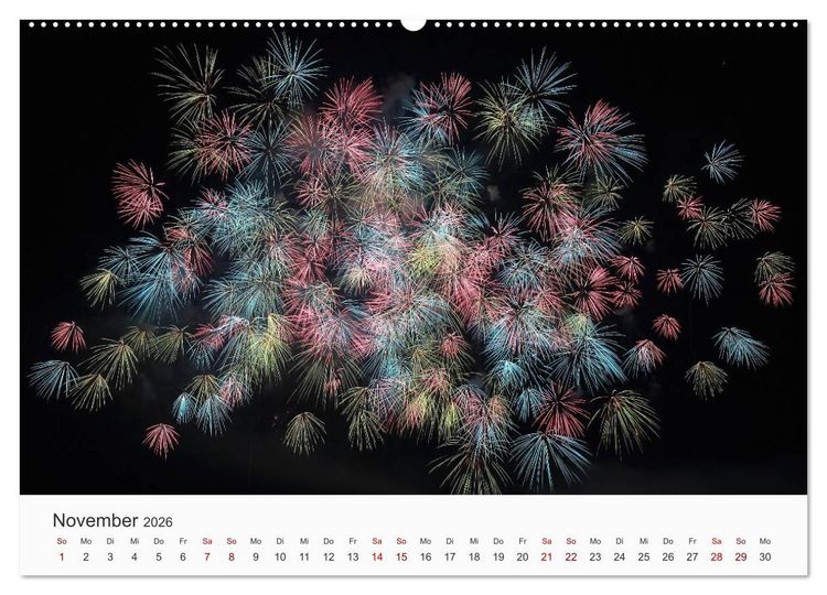 Produktbild: Feuerwerke - Kunstwerke am Himmel (Wandkalender 2026 DIN A2 quer), CALVENDO Monatskalender