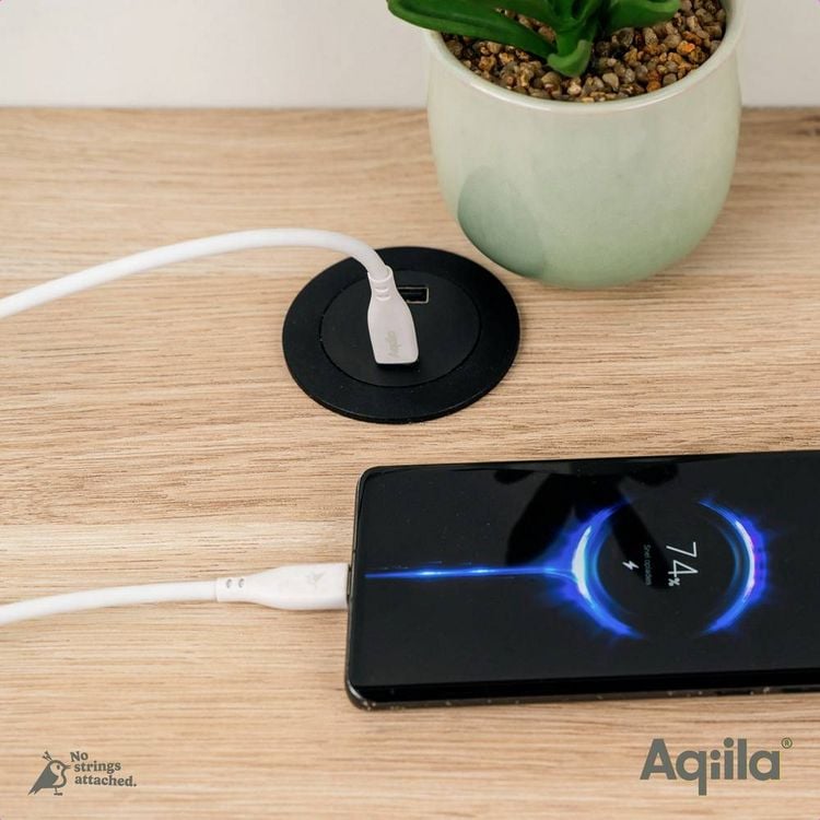 Produktbild: Aqiila Cablebird CS22 USB-C&reg; Kabel USB 2.0 Apple Lightning Stecker 2.00 m Wei&szlig; AQCBPBIC4SI843
