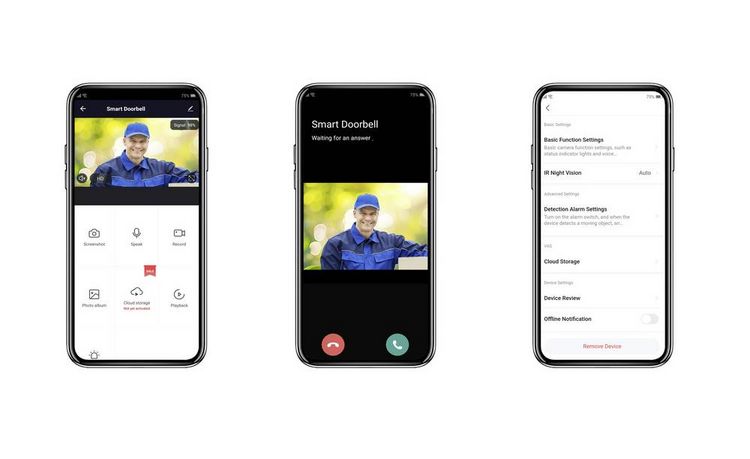 Produktbild: Sygonix IP-Video-T&uuml;rsprechanlage WLAN, Funk Grau, Wei&szlig;