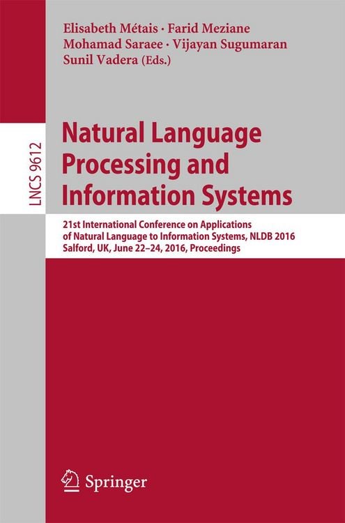 Produktbild: Natural Language Processing and Information Systems