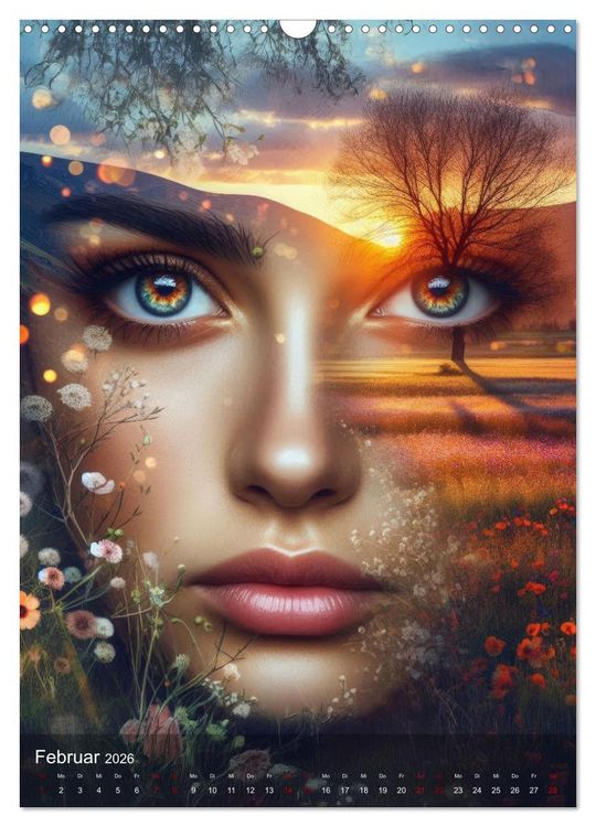 Produktbild: Feminine Facetten - Portraits in Doppelbelichtung (Wandkalender 2026 DIN A3 hoch), CALVENDO Monatskalender