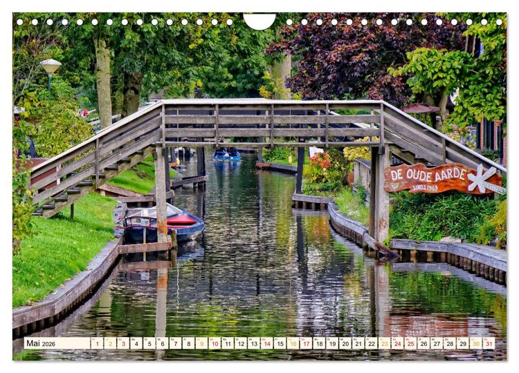 Produktbild: Reise durch die Niederlande - Giethoorn in der Provinz Overijssel (Wandkalender 2026 DIN A4 quer), CALVENDO Monatskalender
