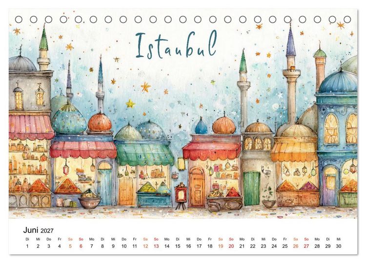 Produktbild: St&auml;dte - Weltreise in Bunt (Tischkalender 2027 DIN A5 quer), CALVENDO Monatskalender