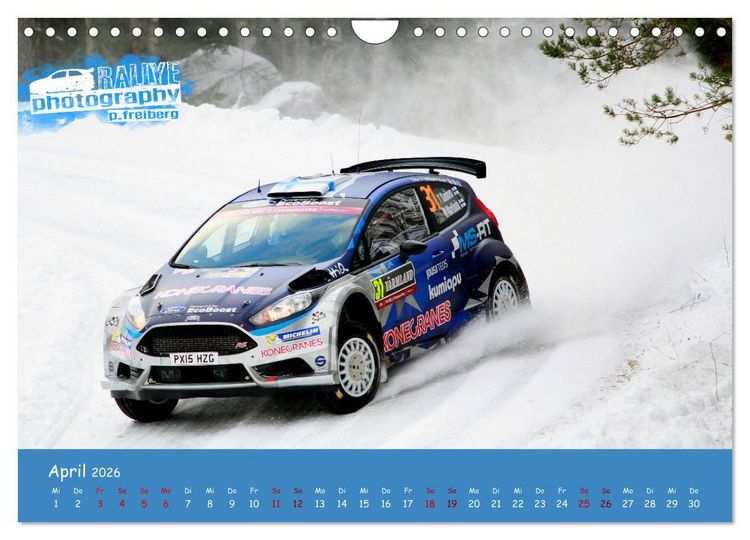 Produktbild: WRC Schweden White Open 2026 (Wandkalender 2026 DIN A4 quer), CALVENDO Monatskalender