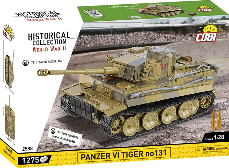 Produktbild: COBI Historical Collection 2588 - Panzer VI Tiger no131, WWII, Bausatz 1:28, 1275 Klemmbausteine