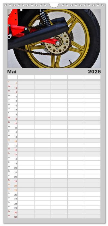 Produktbild: Familienplaner 2026 - Ducati 500 Sport Desmo mit 5 Spalten (Wandkalender, 21 x 45 cm) CALVENDO