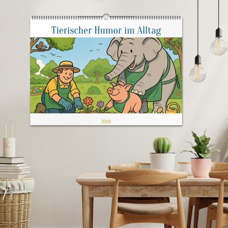 Produktbild: Tierischer Humor im Alltag (Wandkalender 2026 DIN A2 quer), CALVENDO Monatskalender