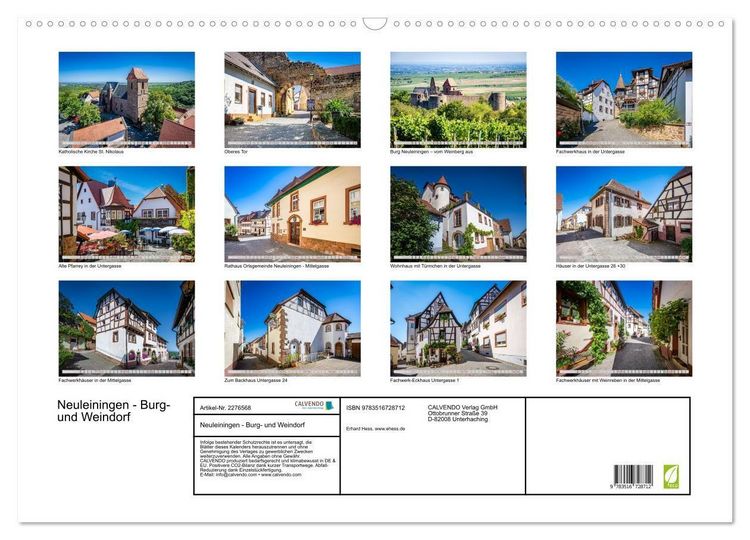 Produktbild: Neuleiningen - Burg- und Weindorf (Wandkalender 2026 DIN A2 quer), CALVENDO Monatskalender