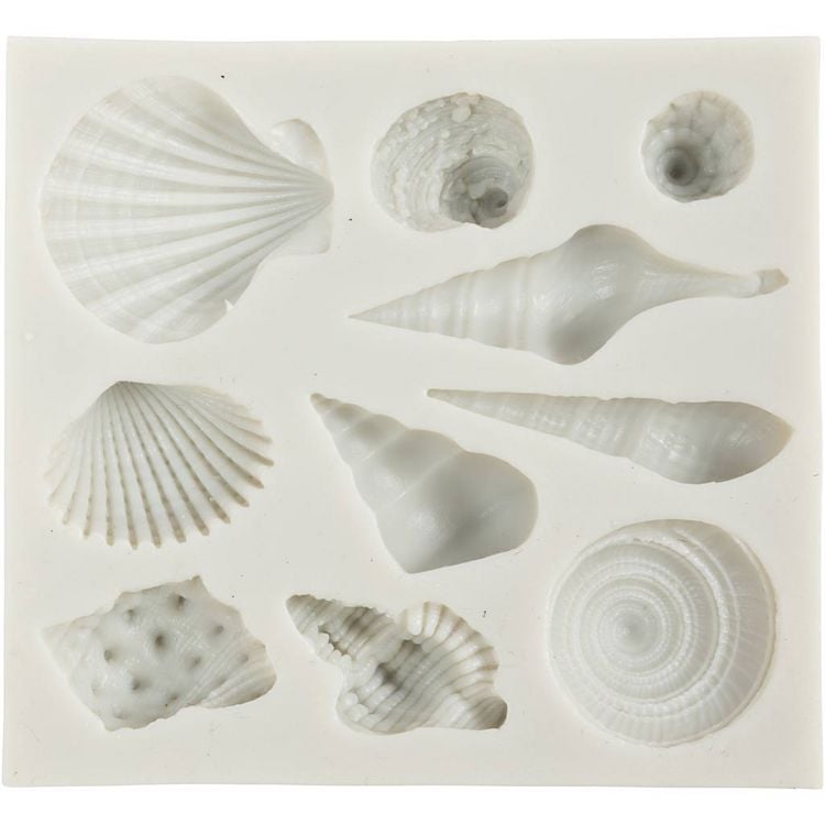Produktbild: Creativ Company Silikonform, Schneckenmuscheln und Muscheln, H 1 cm, L 1-2,8 cm, 1 Stk