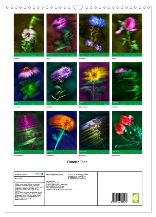 Produktbild: Floraler Tanz (Wandkalender 2026 DIN A3 hoch), CALVENDO Monatskalender