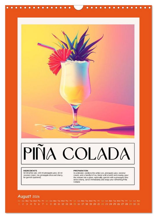 Produktbild: Classic Cocktails (Wall Calendar 2026 DIN A3 portrait), CALVENDO 12 Month Wall Calendar