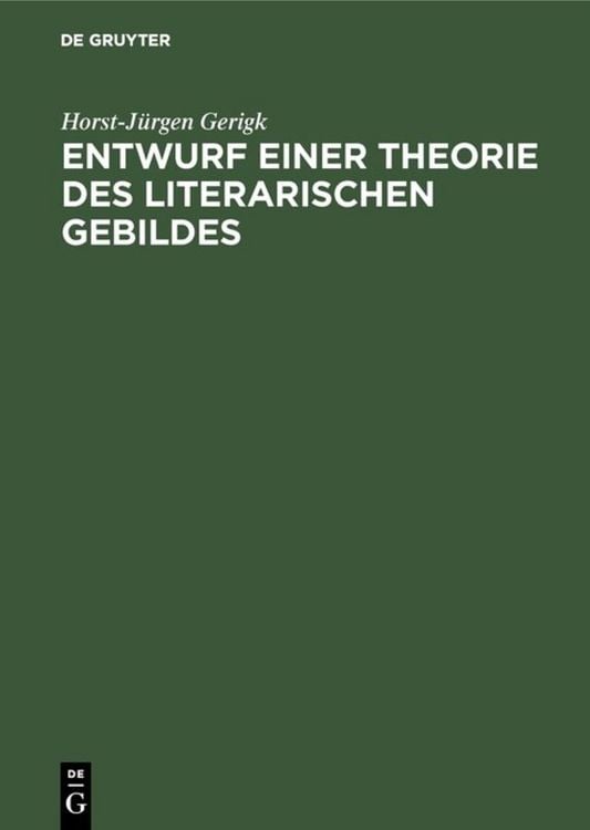 Produktbild: Entwurf einer Theorie des literarischen Gebildes