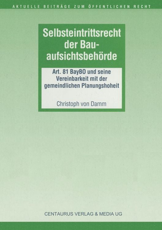 Produktbild: Selbsteintrittsrecht der Bauaufsichtsbeh&ouml;rde