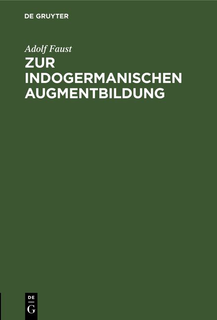 Produktbild: Zur indogermanischen Augmentbildung