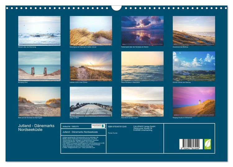 Produktbild: Jutland - D&auml;nemarks Nordseek&uuml;ste (Wandkalender 2026 DIN A3 quer), CALVENDO Monatskalender