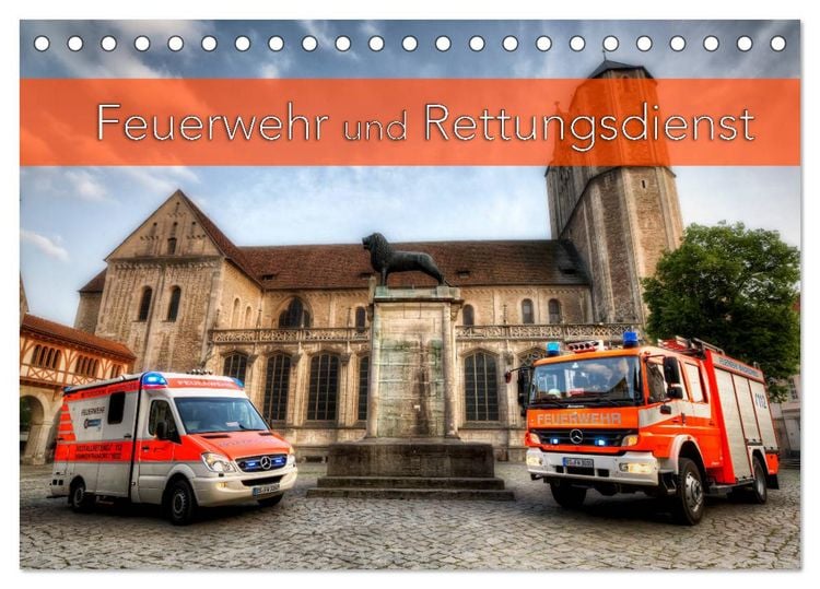 Produktbild: Feuerwehr und Rettungsdienst (Tischkalender 2026 DIN A5 quer), CALVENDO Monatskalender