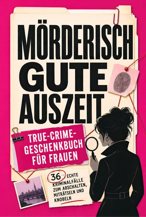 Produktbild: M&ouml;rderisch gute Auszeit: True-Crime-Geschenkbuch f&uuml;r Frauen &ndash; 36 echte Kriminalf&auml;lle zum Abschalten, Mitr&auml;tseln und Knobeln | R&auml;tselbuch