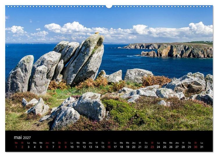 Produktbild: La Bretagne - prises de vue sur un paysage c&ocirc;tier (Calendrier mural haut de gamme 2027 DIN A2 vertical), CALVENDO calendrier mensuel