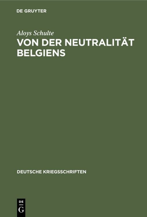 Produktbild: Von der Neutralit&auml;t Belgiens