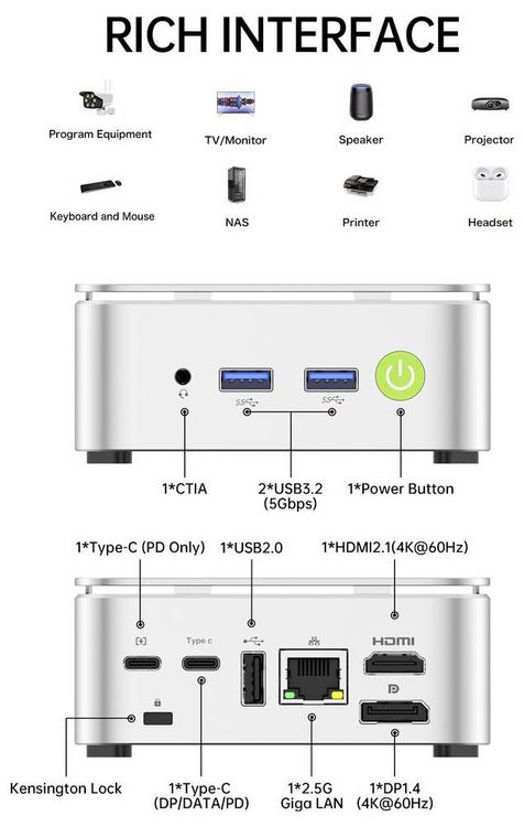 Produktbild: GMKtec Mini PC NucBox G10 AMD Ryzen 5 3500U 3.7 GHz 16 GB RAM 256 GB SSD AMD Radeon&trade; Vega 8 Win 11 Pro G10