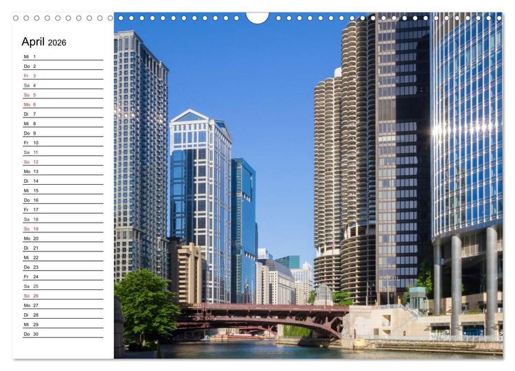 Produktbild: CHICAGO Stadtzentrum (Wandkalender 2026 DIN A3 quer), CALVENDO Monatskalender